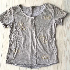 La Fee Maraboutee Gold Rhinestone Tee